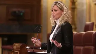 La diputada socialista, Montse Mínguez García, durante una intervención en el Congreso.