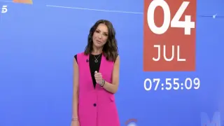 Laila Jiménez en su último programa para Informativos Telecinco.