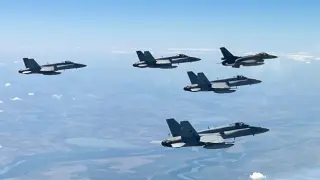 España participa con sus F-18 en la misión de la Policía Aérea de la OTAN en Islandia.