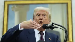El presidente de Estados Unidos, Donald Trump, este miércoles en el Despacho Oval.