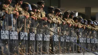 La Guardia Nacional de California en Los Ángeles.