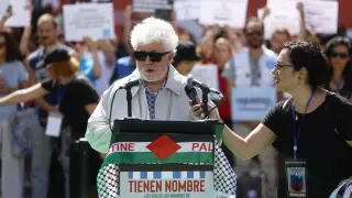 Almodóvar, este lunes, en Sol.
