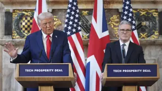 El presidente de EEUU, Donald Trump, junto al primer ministro británico, Keir Starmer.