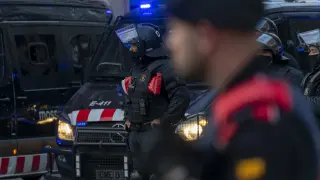 (Foto de ARCHIVO) Agentes antidisturbios de los Mossos d'Esquadra.