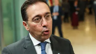 Albares, este lunes en Luxemburgo.
