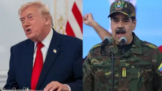 Combo de fotos de Donald Trump y Nicolás Maduro.