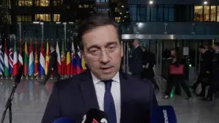 Albares, en Bruselas este miércoles.