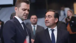 Albares, en Bruselas este miércoles.