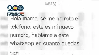 Imagen de uno de los mensajes que enviaban a sus víctimas para engañarlas.