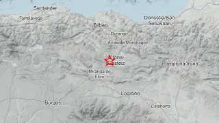 Epicentro del terremoto en Álava.
