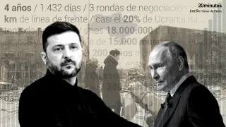 Zelenski y Putin, líderes de Ucrania y Rusia desde el inicio de la guerra.