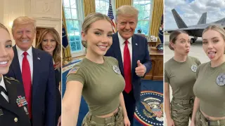 Tres imágenes de la influencer virtual Jessica Foster.