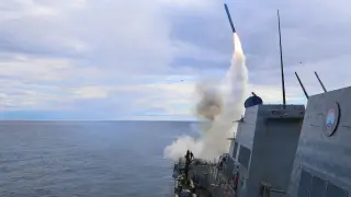 01/03/2026 March 1, 2026, Uss Thomas Hudner, United States: The U.S Navy Arleigh Burke-class guided-missile destroyer USS Thomas Hudner, launches a Tomahawk Land Attack Missile in support of Operation Epic Fury, March 1, 2026 from an undisclosed location. Operation Epic Fury is the name for the U.S. - Israeli joint attack on Iran.POLITICA Europa Press/Contacto/U.S Navy/U.S. Navy