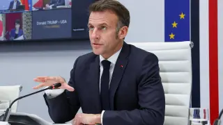 Macron, en la videoconferencia del G7.