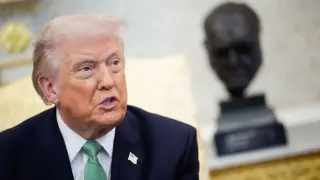 El presidente estadounidense, Donald Trump, durante una reunión en el Despacho Oval de la Casa Blanca.