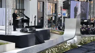 El rey Felipe, en el acto de conmemoración a las víctimas del atentado.