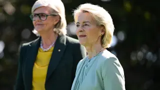 Von der Leyen, este lunes en Camberra.