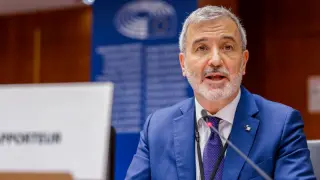 El alcalde de Barcelona, Jaume Collboni, en Bruselas.