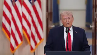 El presidente de Estados Unidos, Donald Trump, este miércoles en la Casa Blanca.