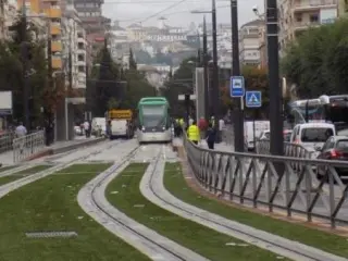 Pruebas con los trenes del metro de Granada.