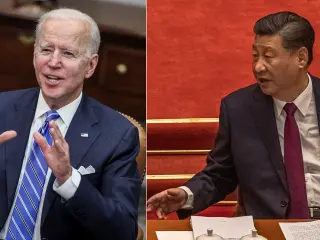 El presidente de EE UU, Joe Biden, y el presidente chino, Xi Jinping.