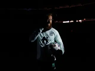 Sergio Ramos, tras el apag&oacute;n en el estadio Boris Paichadze de Tbilisi en Georgia