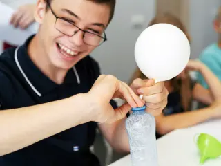 Un estudiante con par&aacute;lisis cerebral.
