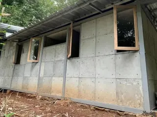 Alzado trasero del prototipo de vivienda. Muhammad Arief Irfan. Imagen cedida por Scientific Reports.