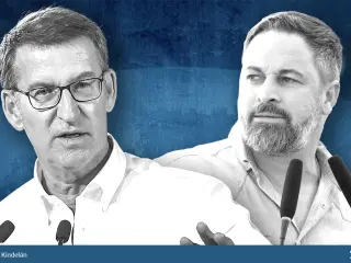 Los l&iacute;deres de PP y Vox, AlbertoN&uacute;&ntilde;ez Feij&oacute;o y Santiago Abascal