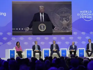 Donald Trump ha intervenido este jueves por videoconferencia en el Foro de Davos.