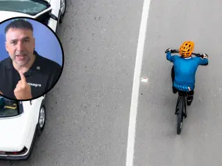 El experto en seguridad vial durante la aclaración sobre cómo adelantar una bicicleta que circula por el arcén.