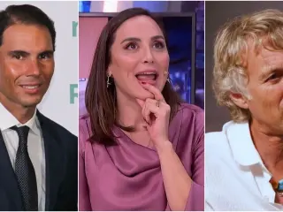 De izquierda a derecha vemos a Rafa Nadal, Tamara Falcó y Jesús Calleja.