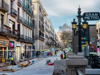 La Rambla de Barcelona en obras.
