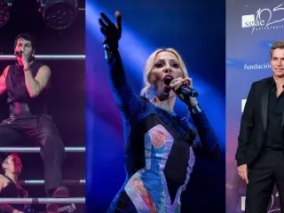 De izquierda a derecha: Sebastián Yatra, Marta Sánchez y Carlos Baute.