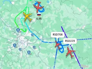Imagen de los vuelos estatales rusos afectados por la intrusión de unos drones.