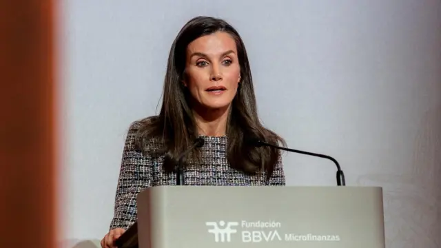 La Reina Letizia durante el acto organizado por la Fundación Microfinanzas BBVA