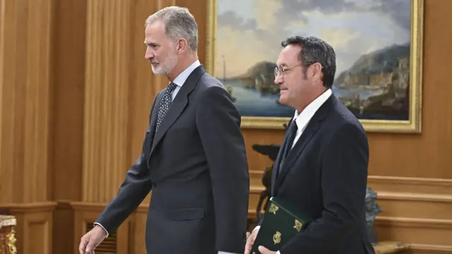 El rey Felipe VI recibe en audiencia al fiscal general del Estado, Álvaro García Ortiz.