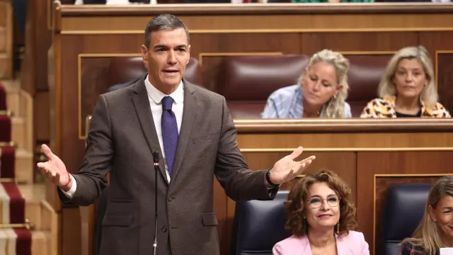Sánchez, este miércoles en el Congreso.