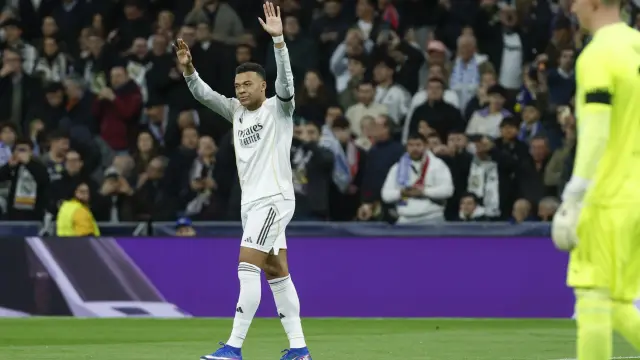 Celebración de Kylian Mbappé