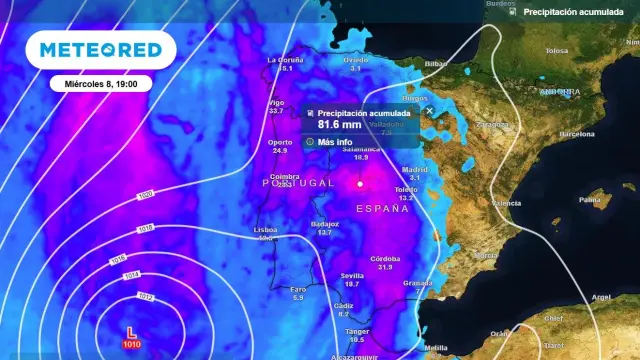 Previsión de la entrada de una borrasca atlántica a partir del martes 7 de abril de 2026.
