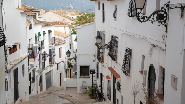 Empty Street and Lamppost, Altea; Alicante; Spain