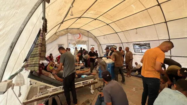 Imagen de un hospital de campaña en Gaza.