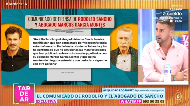 Alejandro Rodríguez, colaborador de 'TardeAR', desmiente el comunicado de Roberto Sancho