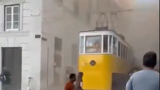 Accidente del funicular de Gloria, en Lisboa.