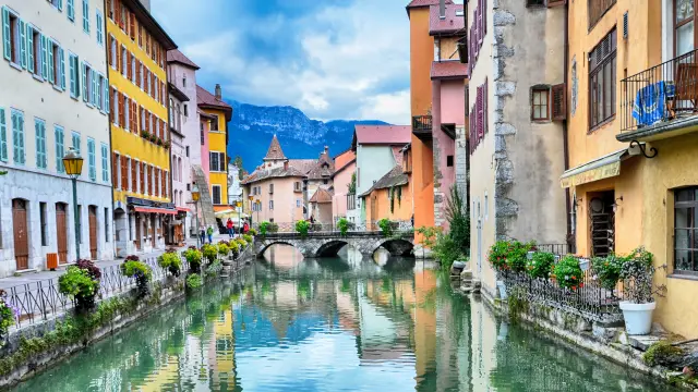 Old town street view in Annecy, France