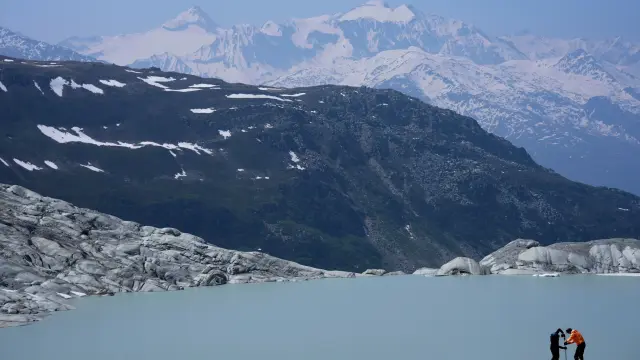 Glaciar del Ródano cerca de Goms, Suiza.
