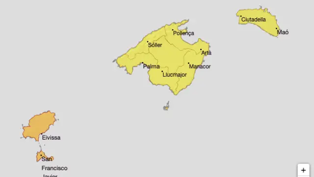 Avisos de la Aemet en Baleares por la DANA Alice.