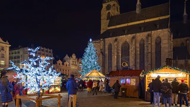 Mercadillo navideño en Karlovy Vary (República Checa).