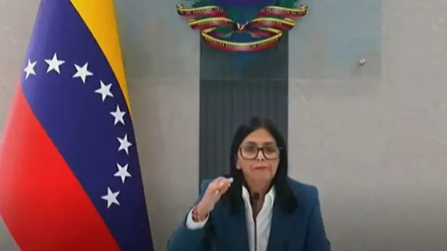 Delcy Rodríguez, durante su comparecencia de este sábado