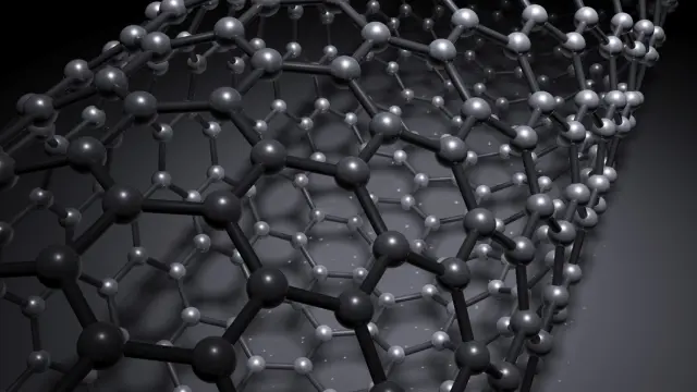 Estructura molecular de nanotubos de carbono.